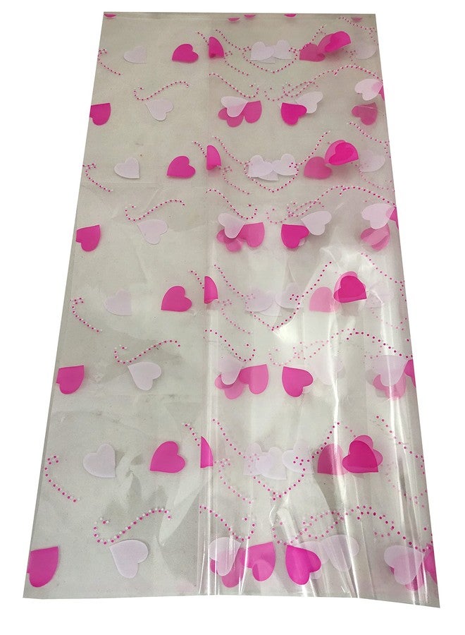 3A Featuretail 20 In x 25 In Heart Design Printed Cellophane Sheets For Gift Wrap, Baskets Hampers, Flowers Wrapping (Cellophane,Pack of 25) (Pink) - Image 2